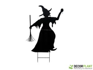 EUROPALMS Silhouette Metal Witch with Broom