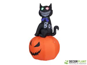 EUROPALMS Halloween Inflatable Figure Cat with Pumpkin